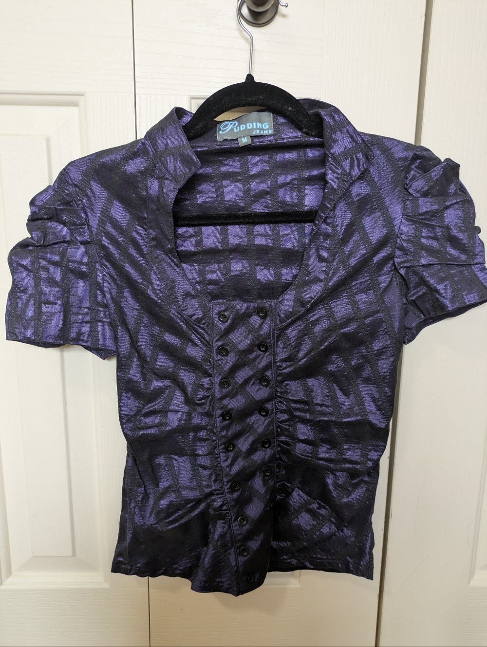 Pudding Jeans Button Down Y2K Scene Grunge Gothic Shirt